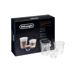 Set 6 Pahare Mix Delonghi DLSC302 The Connoisseur Collection 2x90ml 2x270ml 2x330ml Sticla Termorezistenta Perete Dublu Transparent