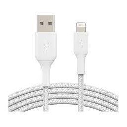 Cablu De Date\Incarcare Belkin USB-A to Lightning Cable Braided 1M Alb