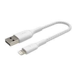 Cablu De Date\Incarcare Belkin USB-A to Lightning Braided 0.15M Alb