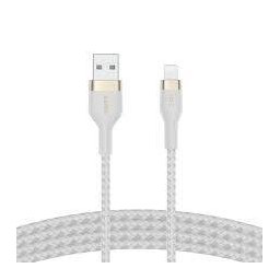 Cablu De Date\Incarcare Belkin USB-A to LTG Braided 3M Alb