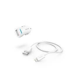 Incarcator Auto Hama Lightning Charging Cable 12 W 1.0 m Alb