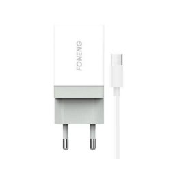 Incarcator Retea Foneng K210 Fast Charger 1x USB + Cablu Micro USB Alb