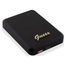 Acumulator Extern Guess Metal Script Logo MagSafe 3000mAh 5W MagSafe Alb