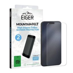 Folie protectie Eiger Clear Triflex H.I.T pentru iPhone 16 Pro Clear pachet de 2 buc