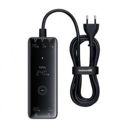 Incarcator Retea Baseus Digital GaN Intelligent Quick Charge 240W 1 x AC 3 x USB Type-C Output 5V/3A 1 x USB Negru