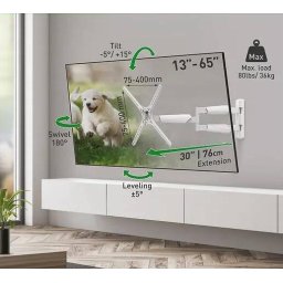 Suport TV Barkan Perete FM 13-65inch 40kg Alb