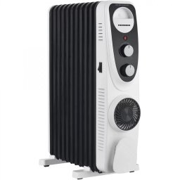 Calorifer Electric cu Ulei Heinner HOH-MVT11WH-BK 11 Elementi Ventilator Turbo 2300W Alb/Negru