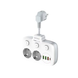 Prelungitor PC-SERIOUX Cu Protectie QC3.0 Alb