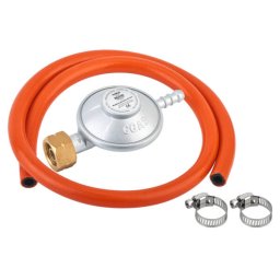 Set Regulator Fix de Joasa Presiune pentru Aragaz Albatros RGS30 SET Gaz Butan cu Furtun 1.5M si 2 Coliere de Prindere