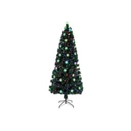Brad Artificial Pentru Craciun Generic Fibra Optica Si Fulgi De Zapada Varf Stea Inaltime 210Cm