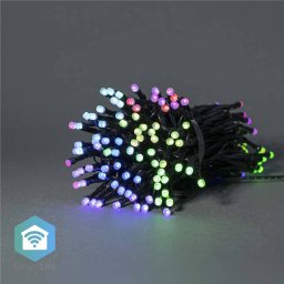 Ghirlanda Luminoasa de Craciun Nedis WIFILX01C168 Smart Wi-Fi Android / IOS 168 LED-uri RGB 20M Negru