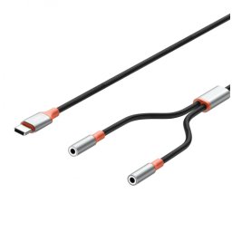 Cablu Audio XO Design USB-C - 2 x 3.5mm NB-R269B 1.2m Negru