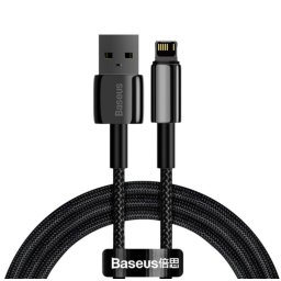 Cablu Date si Incarcare Baseus USB-A - Lightning Tungsten Gold 20W 1m Negru