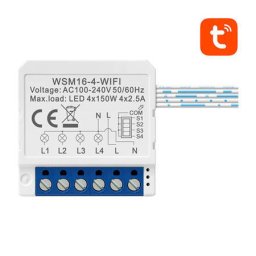 Modul Smart Avatto WSM16-W4 Tuya Controlul Luminii Din Casa Ta Wi-Fi Alb