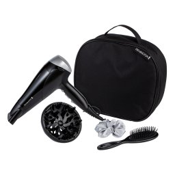 Set Uscator de Par Remington D3171GP 2 Viteze 3 Setari de Temperatura Jet Aer Rece cu Perie + Accesorii Par + Geanta 2200W Negru