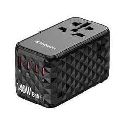 Adaptor Universal De Calatorie Verbatim UTA-10 GaN III 140W â USB-C USB-A Negru