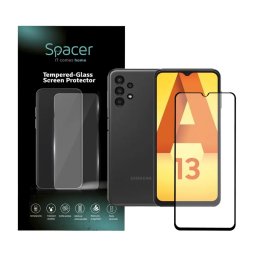 Folie Protectie Sticla Spacer SPPG-SM-GX-A13-TG pentru Samsung Galaxy A13 Grosime 0.3MM Acoperire Totala Ecran Strat Special Anti-ulei si Anti-amprenta Tempered Glass 9D Duritate 9H Transparent