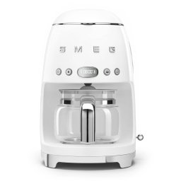 Cafetiera Smeg 50's Style DCF02WHEU 1.4L Display LED Functie Mentinere la Cald 1050W Alb