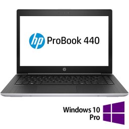 Laptop HP Refurbished ProBook 440 G5 FHD 14 inch Intel Core i5-8250U 8GB 256GB SSD Windows 10 Pro Silver