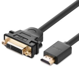 Cablu de date UGREEN 20136, HDMI tata - DVI mama, 1080p, 22cm, Negru