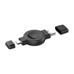 Incarcator Choetech T606-F compatibil cu Apple Watch si Samsung Galaxy Watch, 5W, USB/USB-C, Negru