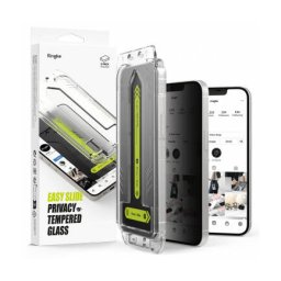 Folie Protectie Ringke Privacy Easy Slide Apple iPhone 16e / 14 / 13 Pro / 13 Sticla Securizata Full Glue Set 2 bucati