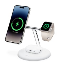 Incarcator Belkin Boost Charge Pro 3IN1 QI2 15W Magnetic Alb