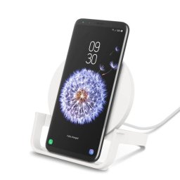 Incarcator Belkin 10W Wireless Charging Stand PSU & Micro USB Alb