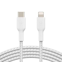 Cablu Date Belkin Boost Charge Lightning TO USB-C Braided 1m Alb
