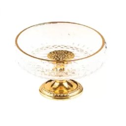 Bol Decorativ Osena Sticla Pentru Servire Fructe Uscate Nuci Gustari Diametru 17Cm
