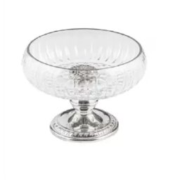 Bol Decorativ Osena Sticla Pentru Servire Diametru 17Cm Sticla Argintiu