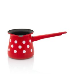 Ibric pentru Cafea Metalac Tufne 0.4L Metal Emailat Rosu/Alb/Negru