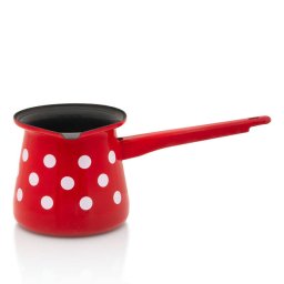 Ibric pentru Cafea Metalac Tufne 0.7L Metal Emailat Rosu/Alb/Negru