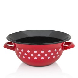 Bol cu Manere Metalac Tufne Capacitate 5L Diametru 28CM Rosu/Alb/Negru