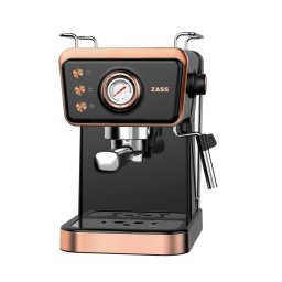 Espressor Manual Zass Rose Gold ZEM 20 Compatibil cu Capsule Nespresso / Cafea Macinata 1.5L 20Bar 1350W Negru