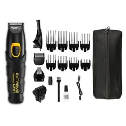Aparat Hibrid de Tuns Barba si Parul Corporal Wahl Extreme Grip Advanced 09893.0460 4 Capete Interschimbabile Autonomie pana la 240Min Negru/Galben