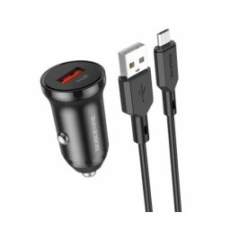 Incarcator Borofone Auto Cu Cablu microUSB BZ18 18W 3A 1 x USB-A Negru