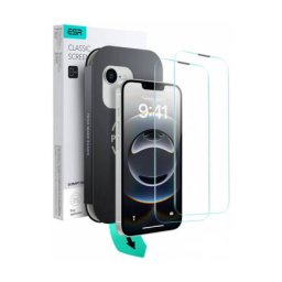 Folie Protectie ESR Ultrafit Apple iPhone 16e / 14 / 13 Pro / 13 Sticla Securizata Full Glue Set 2 bucati