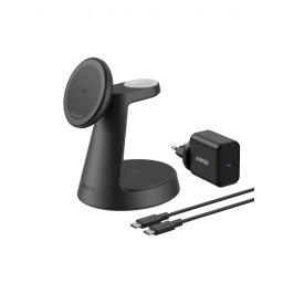 Statie Incarcare Wireless 3in1 Anker B25M4G11 MagSafe pentru Telefon / Smartwatch / Casti 1x USB-C Incarcare Negru