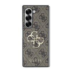 Husa Guess Leather 4G Metal Logo Case compatibila cu Samsung Galaxy Z Fold 6, Maro