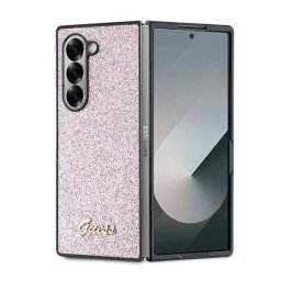 Husa Guess Glitter Script Case compatibila cu Samsung Galaxy Z Fold 6, Roz