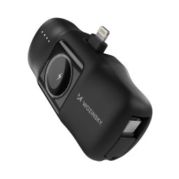Acumulator extern Wozinsky WF16-YLS 5000mAh, 15W, 1x Lightning, 2x USB-C, Incarcator Apple Watch, Negru