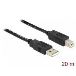 Cablu Date Delock USB 2.0 A USB B Imprimanta Activ 20m Negru