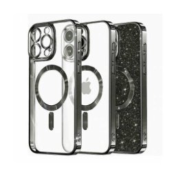 Husa Techsuit MagSafe Apple iPhone 12 Pro Luxury Glitter Negru