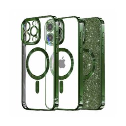 Husa Techsuit MagSafe Apple iPhone 12 Pro Luxury Glitter Verde Inchis