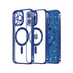 Husa Techsuit MagSafe Apple iPhone 12 Pro Luxury Glitter Albastru