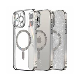 Husa Techsuit MagSafe Apple iPhone 12 Pro Luxury Glitter Argintiu