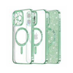 Husa Techsuit MagSafe Apple iPhone 12 Pro Luxury Glitter Verde Deschis