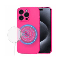 Husa Techsuit MagSafe Apple iPhone 15 Pro SoftFlex Roz Inchis