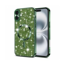 Husa Techsuit MagSafe Apple iPhone 16 Luxury Glitter Verde Inchis